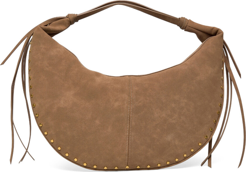 Halfmoon Fringe Shoulder Bag - Brown - ONE SIZE