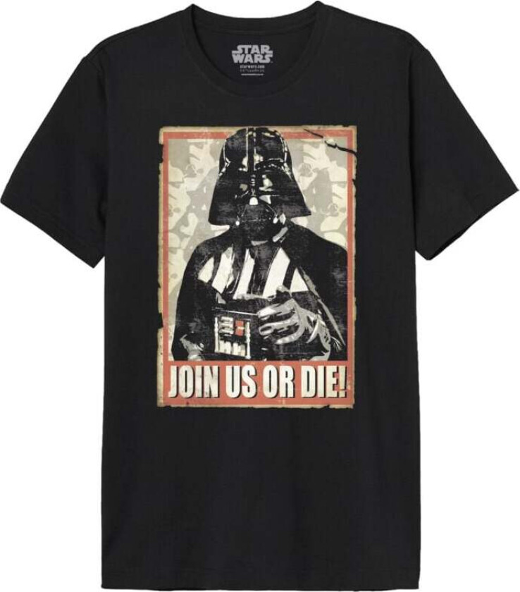 Disney T-skjorte - Darth Vader - Join Us Or Die! - M til XXL - Herrer - svart