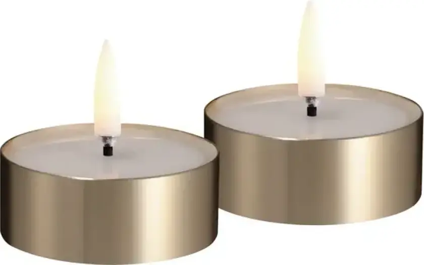 MELTED MAXI LED-telys, sett med 2 stk., messing