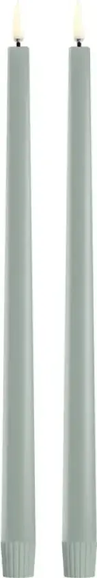 TAPER LED-stearinlys, 2 stk., lysegrønn, høyde 32 cm