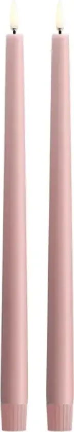 TAPER LED-stearinlys, sett med 2, rosé, høyde 32 cm