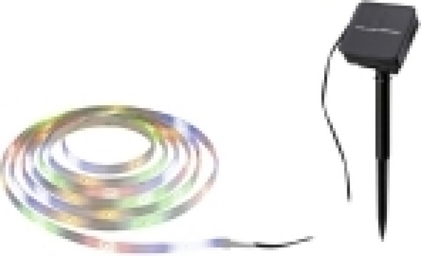 Led Strip Solar Rgb Led Strip + Skumringssensor 3M Ip44 Sort / Plast