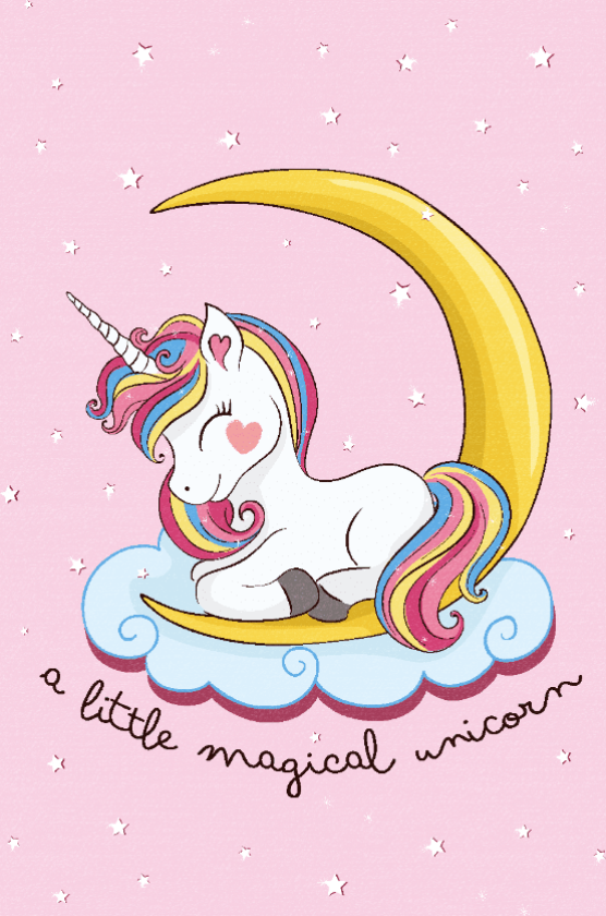 Barneteppe - Magical Unicorn (rosa) (Størrelse: 160 x 230 cm)