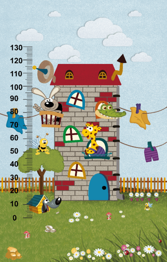 Barneteppe - Funny house (Størrelse: 120 x 160 cm)