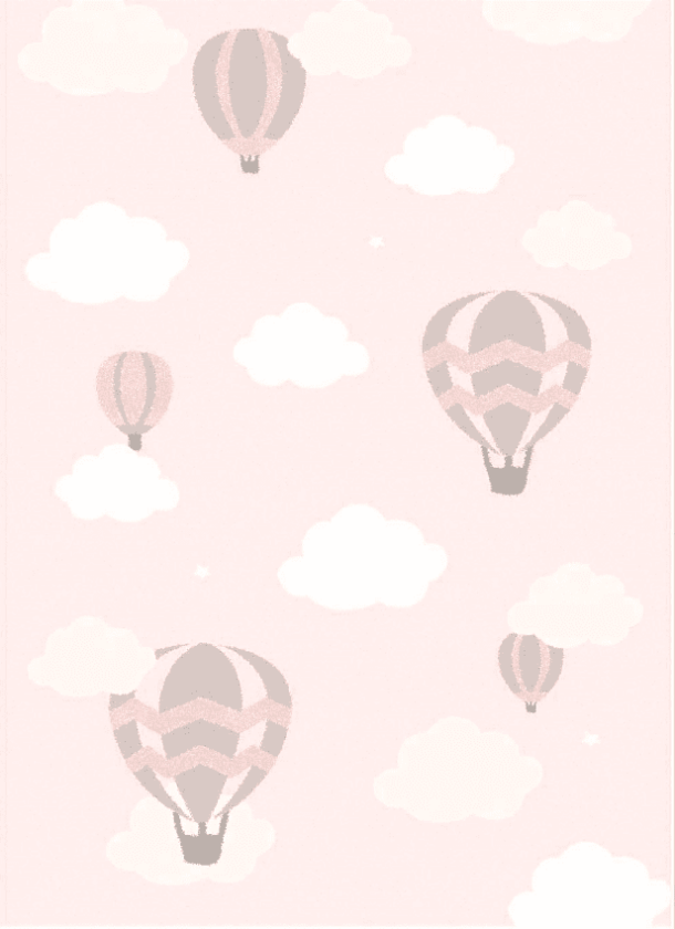 Barneteppe - Balloons (rosa) (Størrelse: 120 x 160 cm)