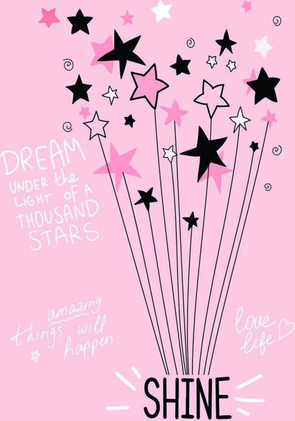 Barneteppe - Starshine (rosa) (Størrelse: 120 x 170 cm)