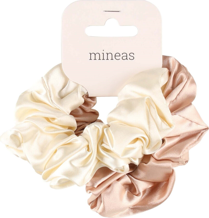 Scrunchie satin 2 pcs Cream/beige