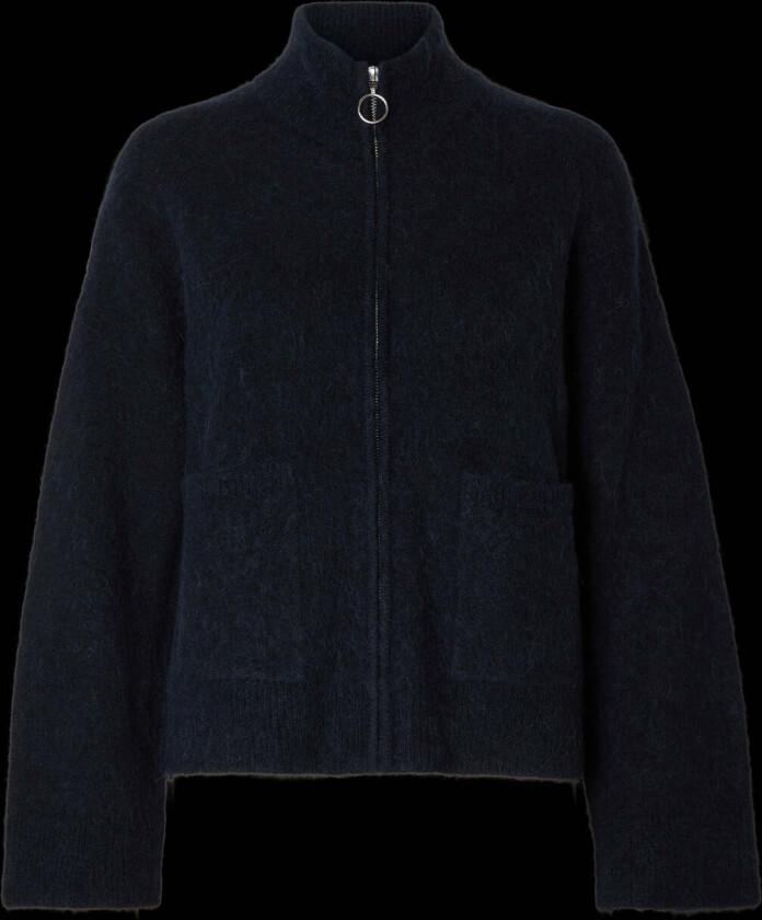 Selected Femme Sia Knit Zipper Cardigan - Dark Sapphire