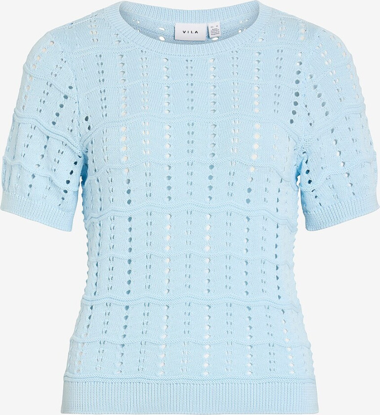 Pullover viSidona O-neck Pointelle Knit Top/ - Blå
