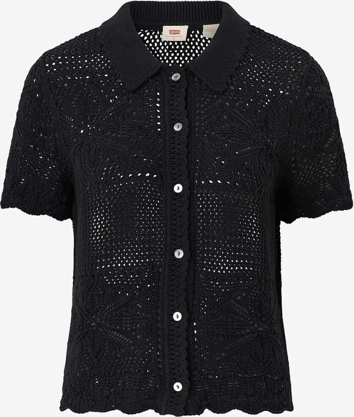 Kardigan Susanna Floral Crochet - Svart
