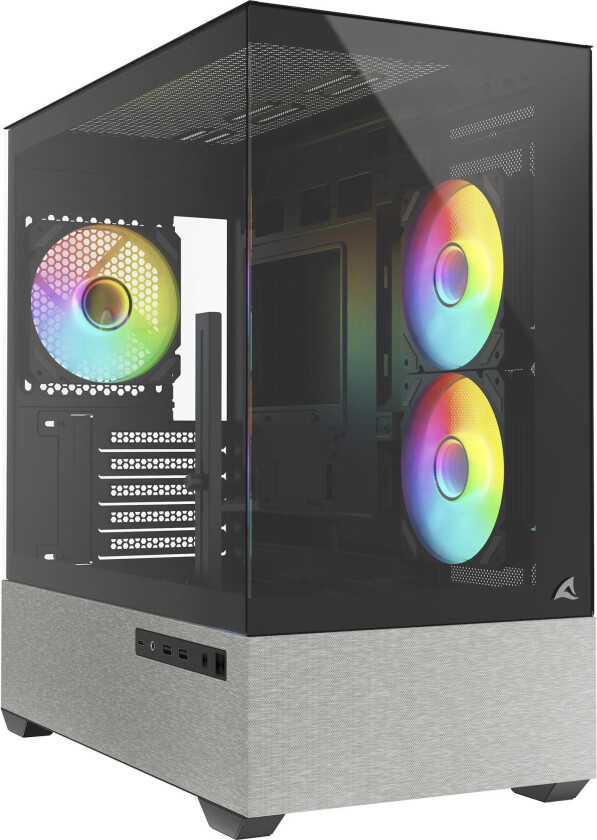 MK7 ARGB PC-kabinett ??? 2x glass, mATX ??? svart