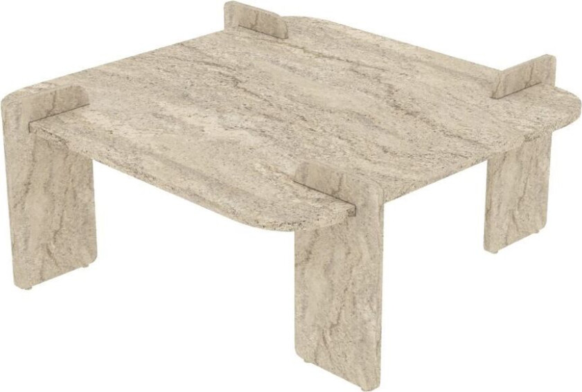 Morricus sofabord 90 cm kvadratisk - Travertin