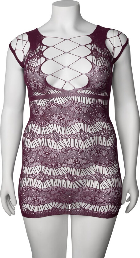 Lilya Mini Burgunder Kjole - Rød - Plus size