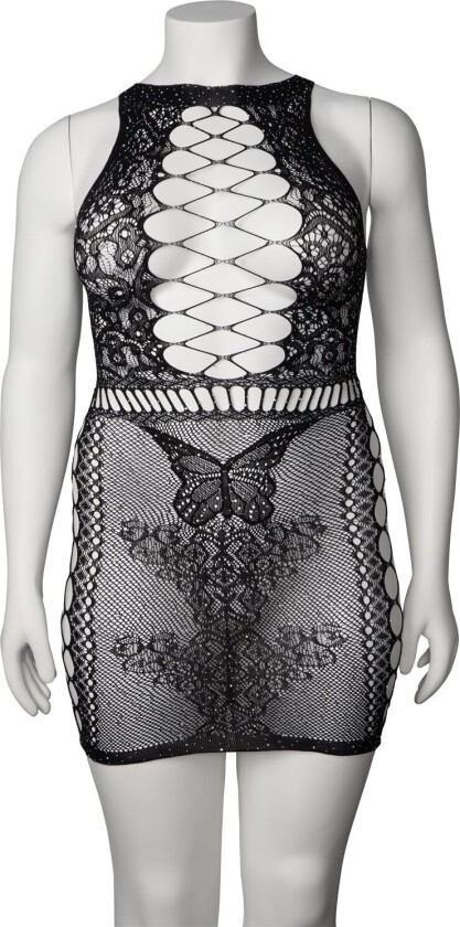 Iris Diamond Svart Kjole - Svart - Plus size