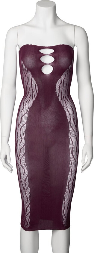 Edda Lang Burgunder Tubekjole - Red - One size