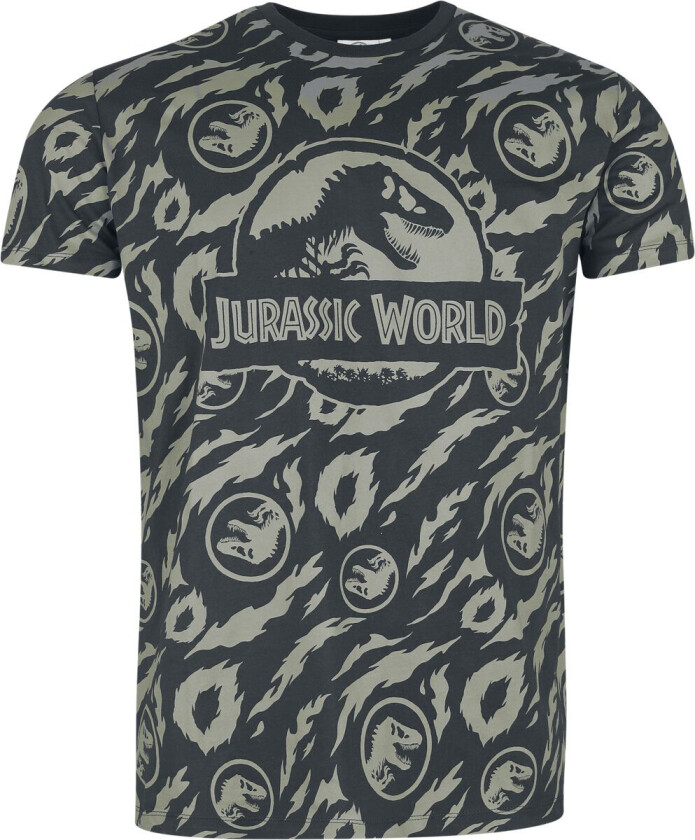 T-skjorte - Jurassic World - Allover - S til 3XL - Herrer - flerfarget