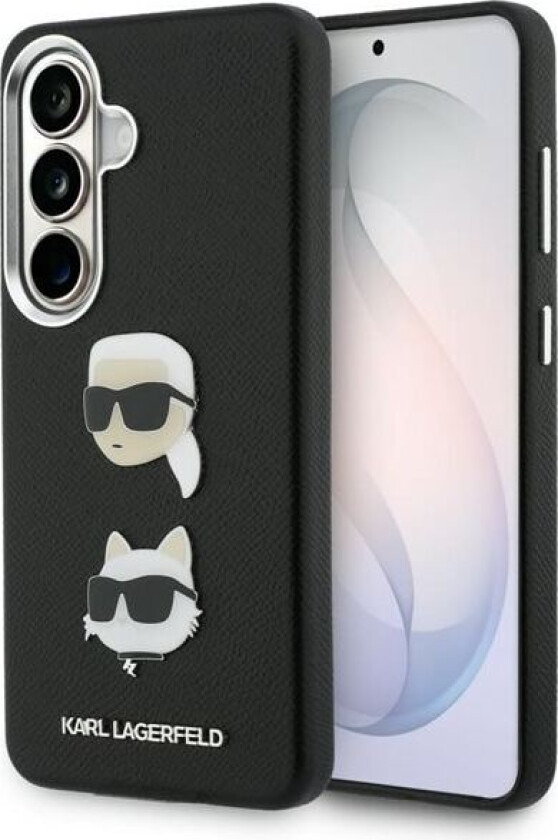 Saffiano Double Heads metallveske for Samsung Galaxy S26 - Svart