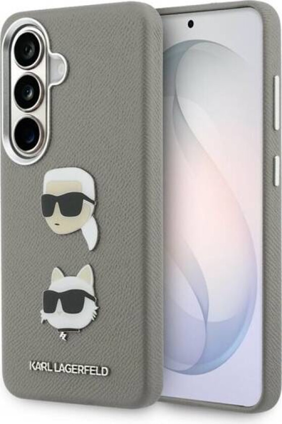 Saffiano Double Heads metallveske for Samsung Galaxy S26 - sølv