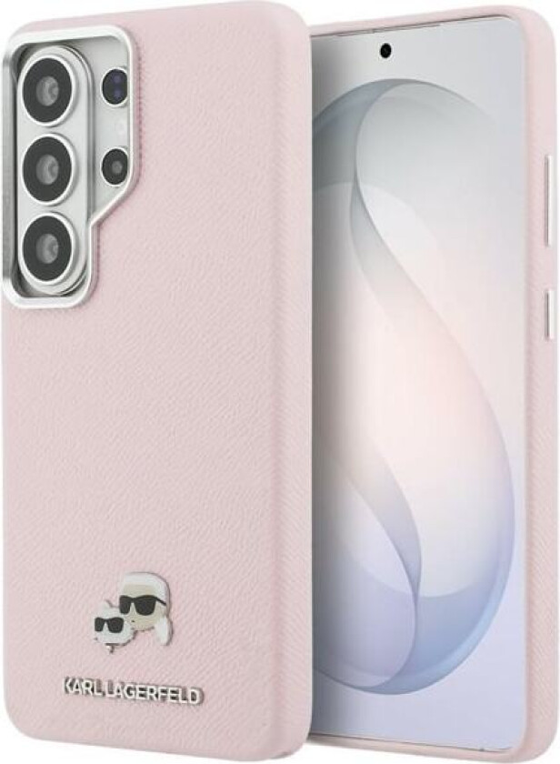 Saffiano KC MagSafe-etui med metallogo for Samsung Galaxy S26 Ultra - Rosa