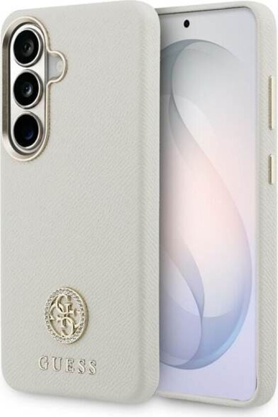 MagSafe-etui med rund logo i rhinestone for Samsung Galaxy S26+ - Beige