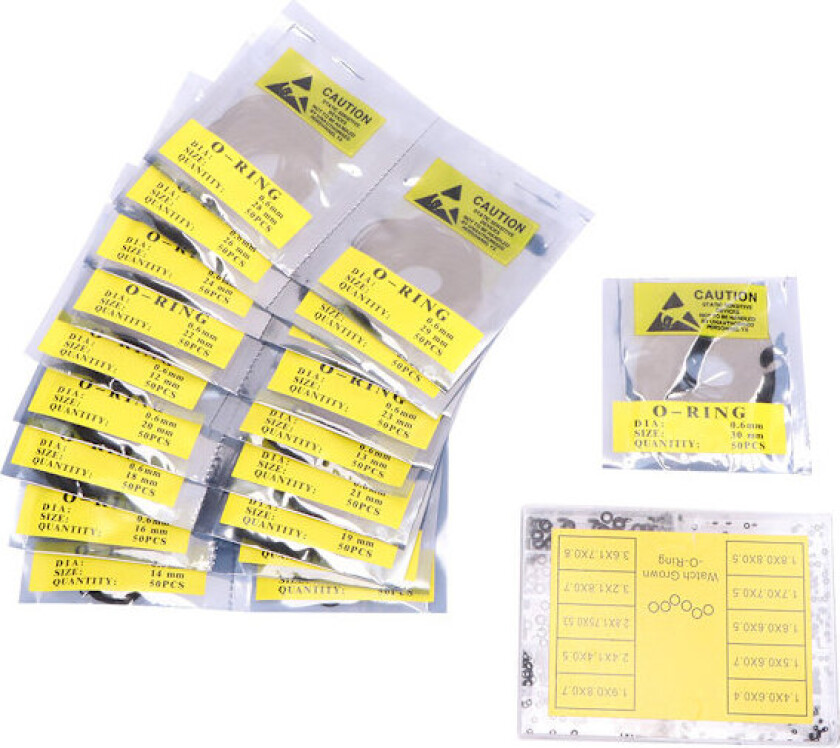 O-ring-pakning sett for utskifting av O-ringer, gummipakningssett med slitesterk gummikonstruksjon, vanntett forsegling for klokkekrone og bakdeksel