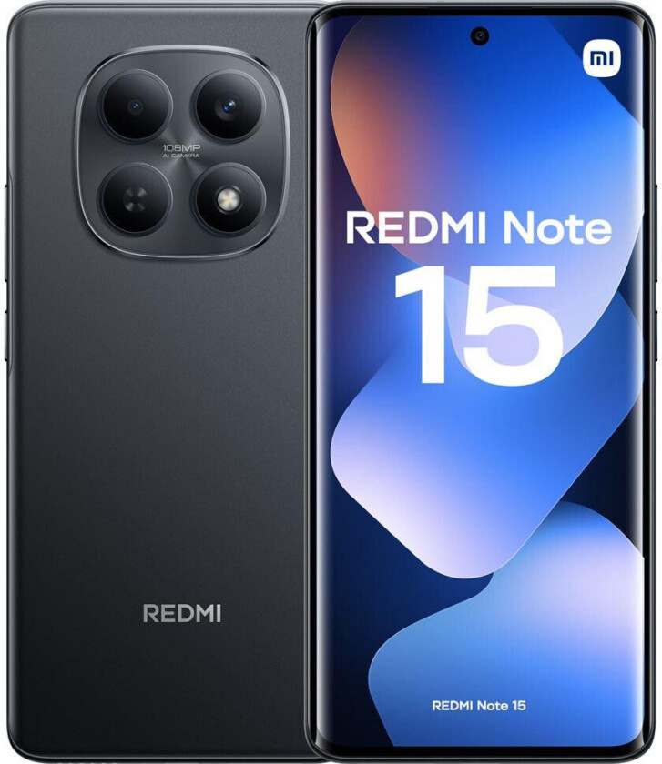 Redmi Note 15 Smarttelefon - 6.77", 8GB RAM, 256GB - Svart