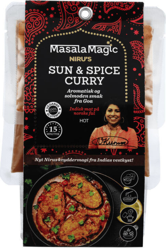 Sun&Spice Curry Herlig rett fra Goa i India. fyldig smak og en vri på de kjente smakene alle forbinder med det indiske kjøkken