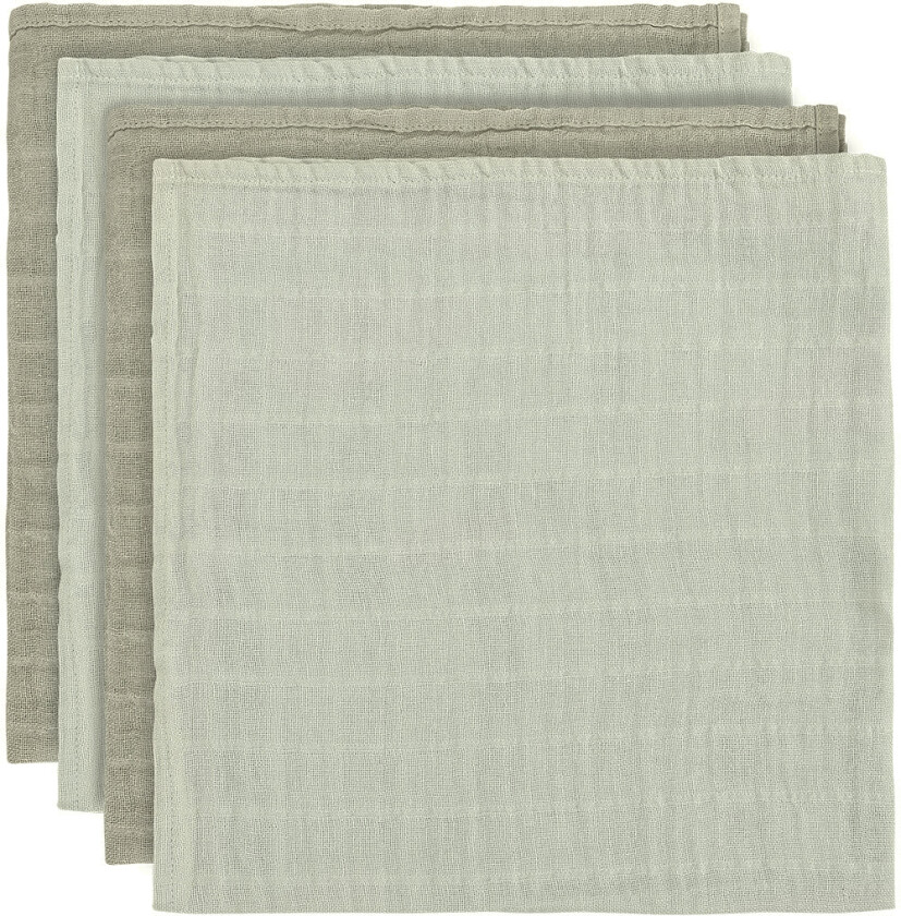 Pippi Stoffklutene - 4-pack - 65x65 cm - Tørket Sage - Pippi Baby - OneSize - Gulpeklut