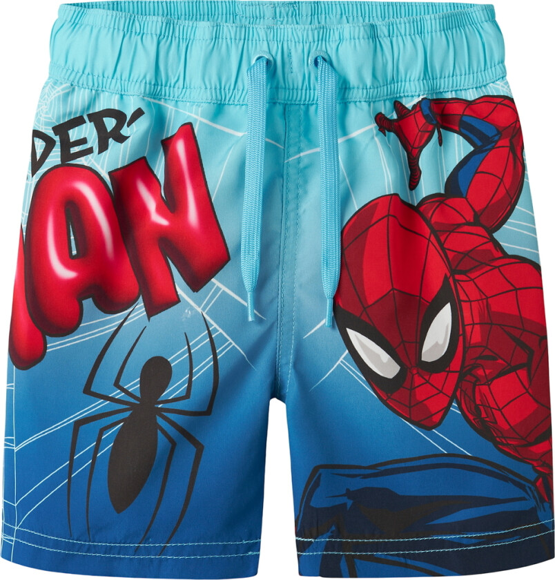 Badeshorts - NmmMalte Spider - Blåfisk - - 2 år (92) - Badetøy