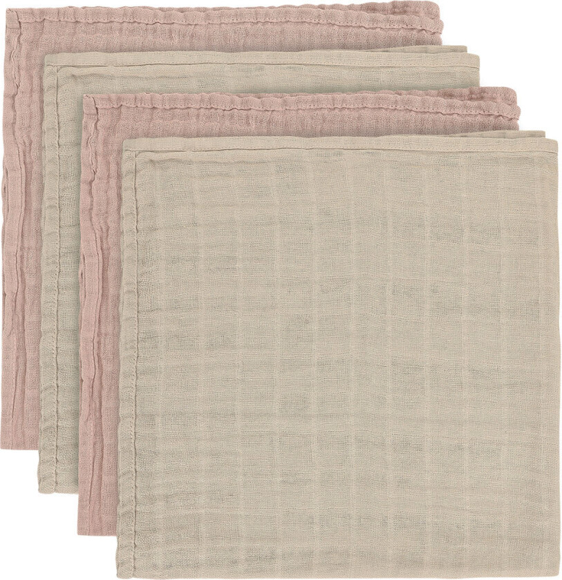 Pippi Stoffklutene - 4-pack - 65x65 cm - Shadow Grå - Pippi Baby - OneSize - Gulpeklut