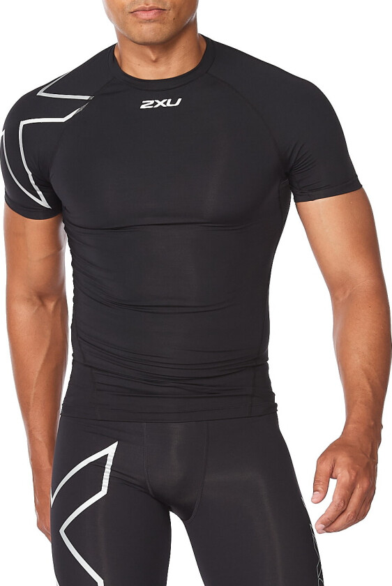 2XU Men's Core Compression Short Sleeve Black/Silver