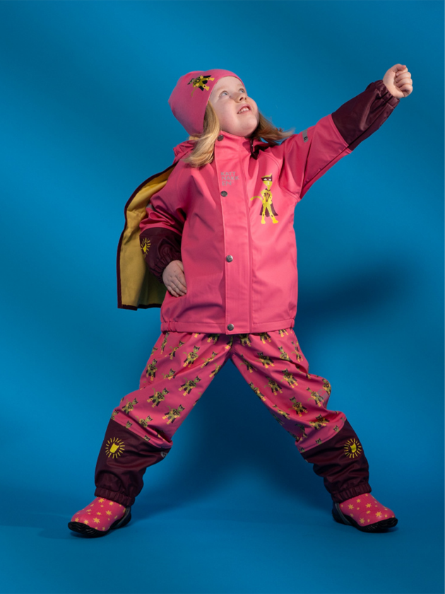 Bilde av Regnsett Plask Superhelt - Rosa - Barn - Yttertøy