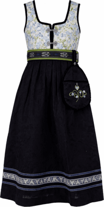 Bilde av Oline Festdrakt Jente u/bluse Botanic Blåmønstret