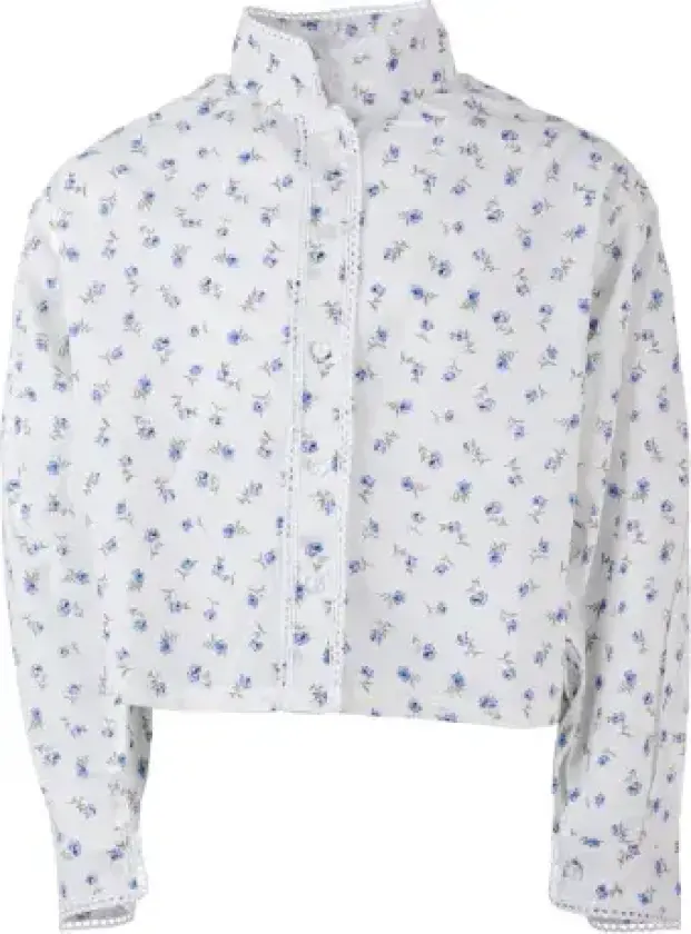 Bilde av Elly Festdrakt Bluse Jente Blå Blomstrete