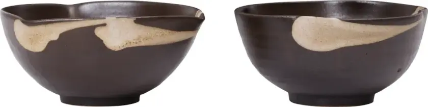 Koyo skål 2-pk Dark brown-buff, Ø11,5x6 cm