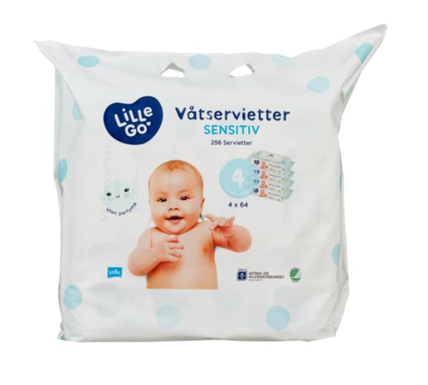 Våtservietter 4x64stk