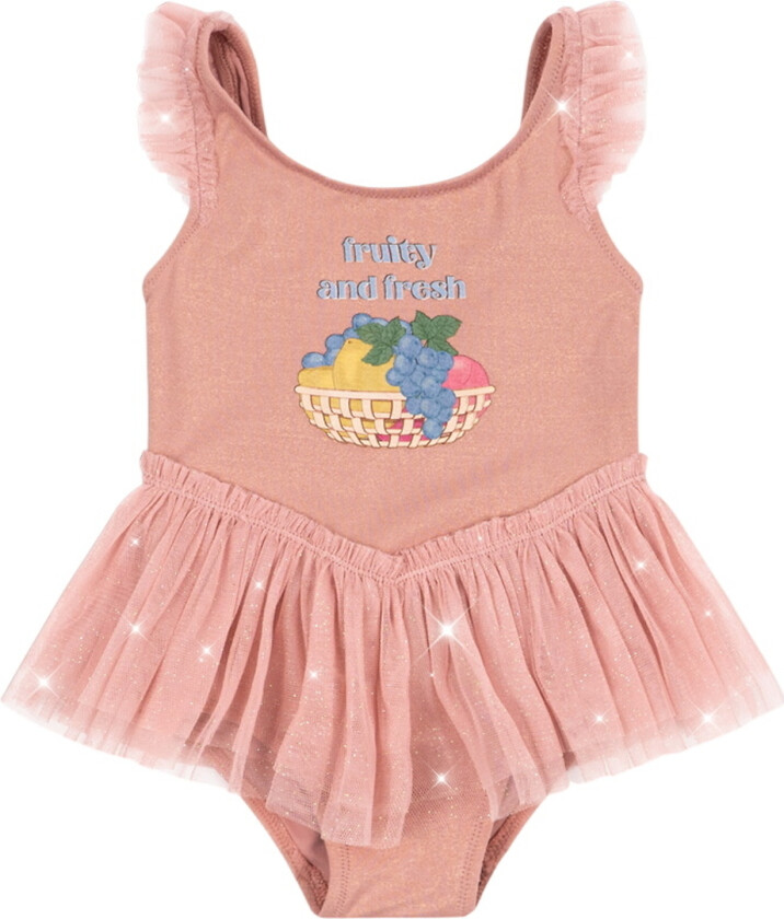 Badedrakt - Tulle - Amandine - Powder Rosa m. Glitt - - 7-8 år (122-128) - Badetøy