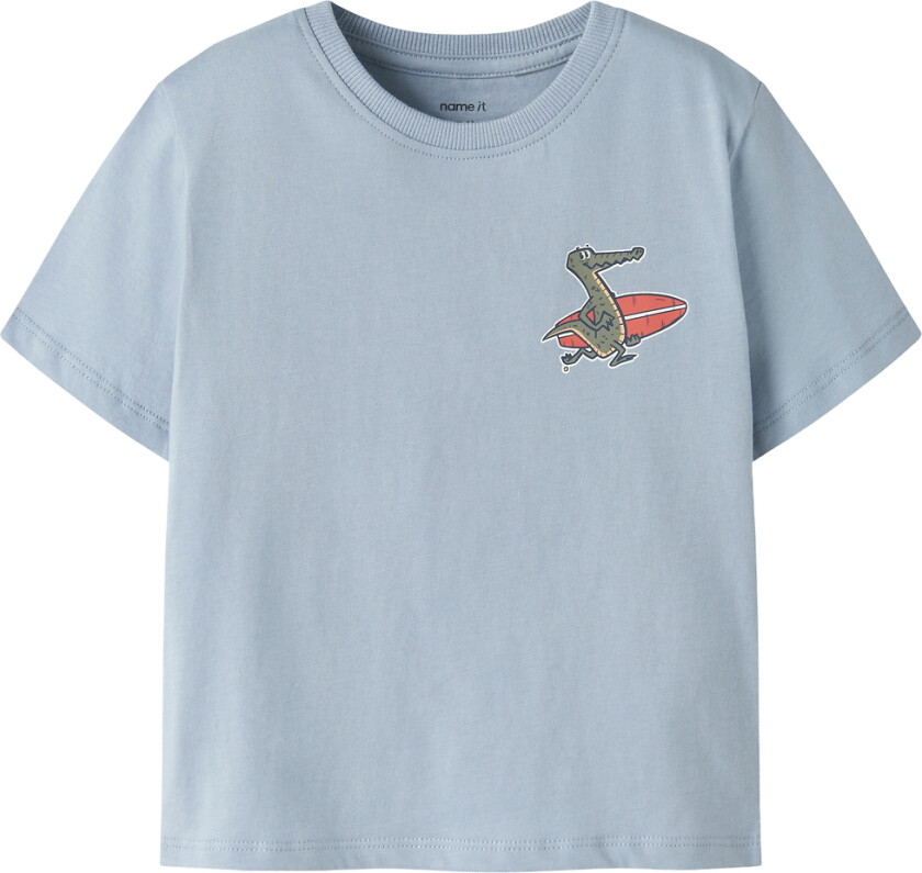 T-skjorte - NmmVelix - Blue Tåke/Surf - - 5 år (110) - T-skjorte