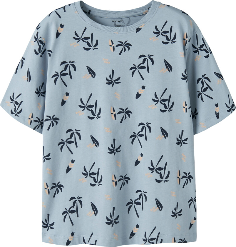 T-skjorte - NkmWalther - Blue Tåke/Palm Surf - - 6 år (116) - T-skjorte