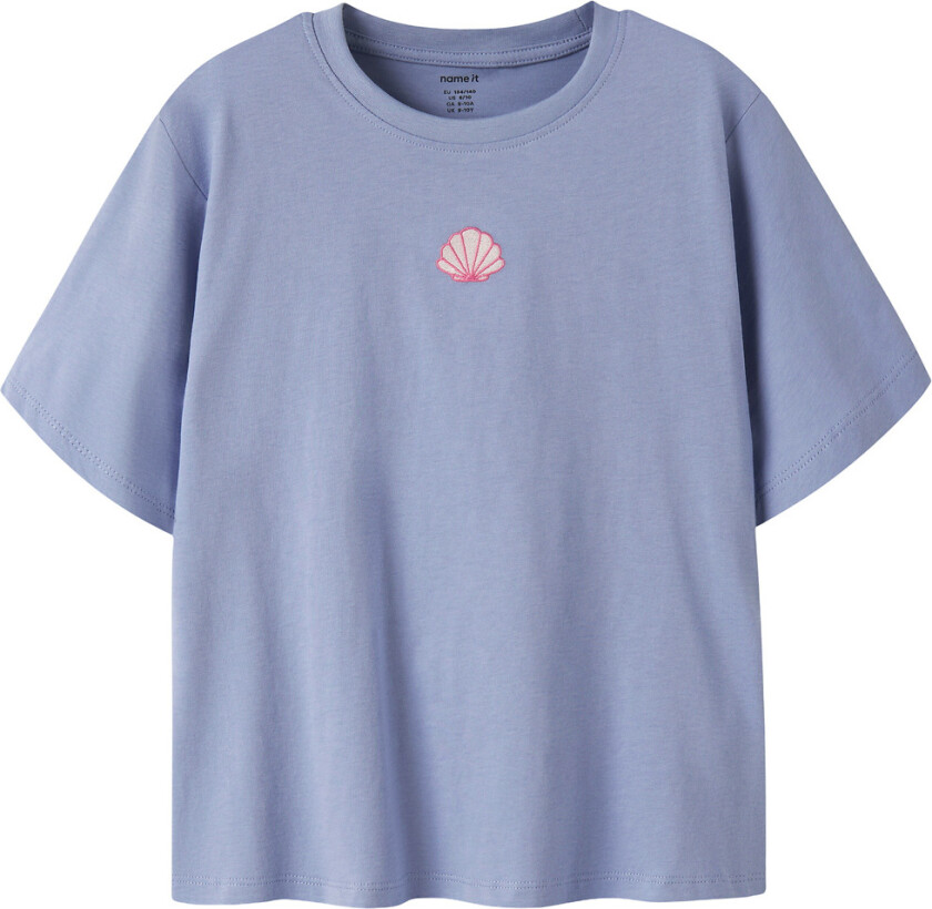 T-skjorte - NkfVictoria - Purple Avtrykk/Shell Broderi - - 6 år (116) - T-skjorte