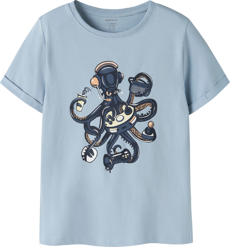 T-skjorte - NkmVux - Blue Tåke/Spiller - - 11-12 år (146-152) - T-skjorte