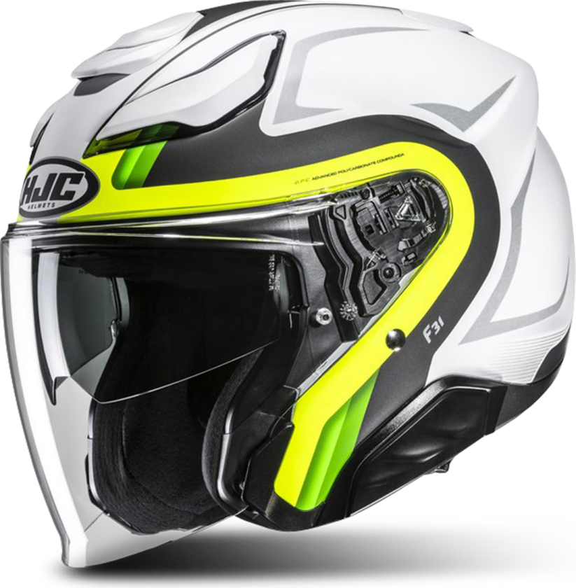 Jet-Hjelm HJC F31 Bask Fluo Gul/HvitL