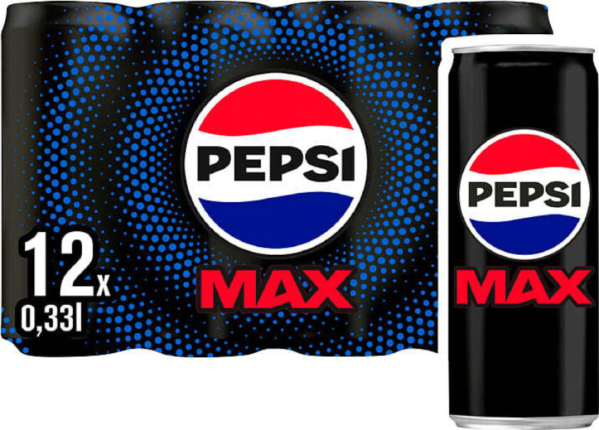 Pepsi Max 0,33lx12 boks Sleek