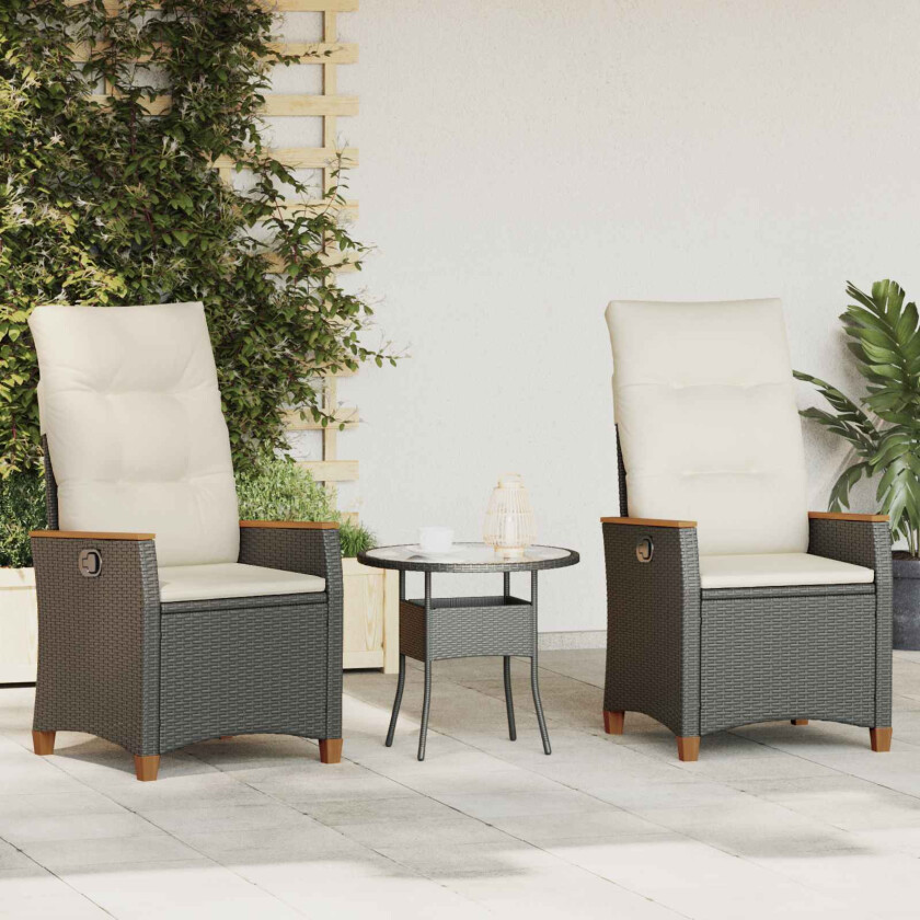 Recliner Hage Stol Svart og krem 64 x 57,5 x 112 cm polyrotting