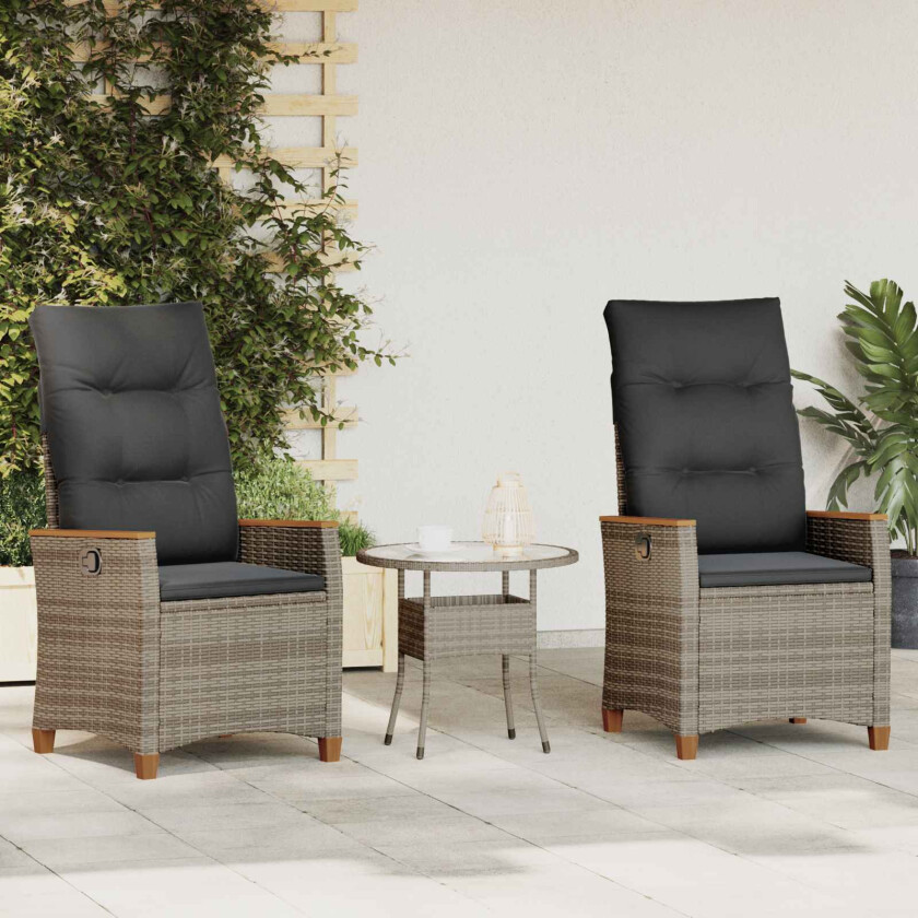 Recliner Hage Stol med pute Grå og Mørk Grå 64 x 57,5 x 112 cm