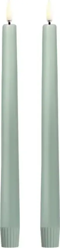 TAPER LED-stearinlys, 2 stk., lysegrønn, høyde 25 cm