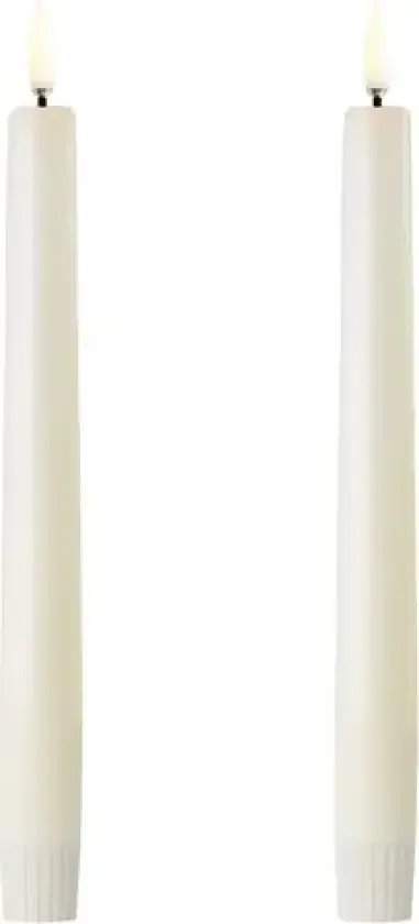 Led Taper Candle, Ivory, Smooth, 2-Pack, 2,3X20 Cm - IVORY - H20 cm