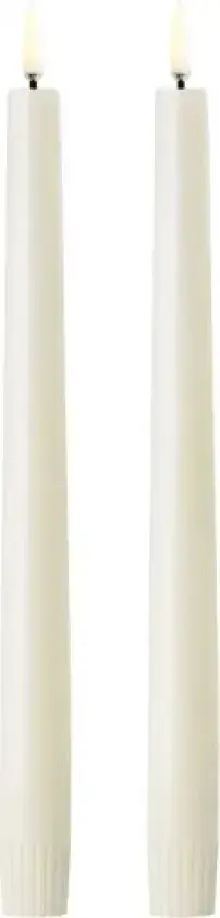 Led Taper Candle, Ivory, Smooth, 2-Pack, 2,3X25 Cm - IVORY - H25 cm