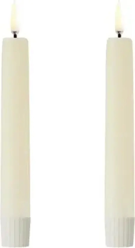 TAPER LED-stearinlys, 2 stk., elfenben, H. 16,4 cm
