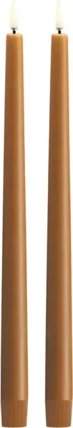 TAPER LED-stearinlys, 2 stk., vill honning, høyde 32 cm